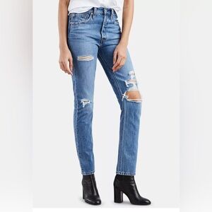 Levi's 501 Distressed Skinny Jeans